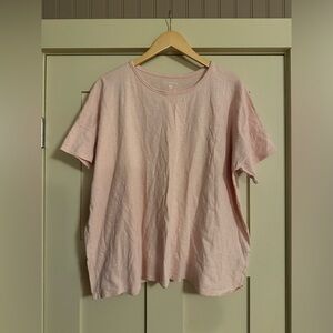 Eileen Fisher XL Basic Pink Tee Top organic cotton
